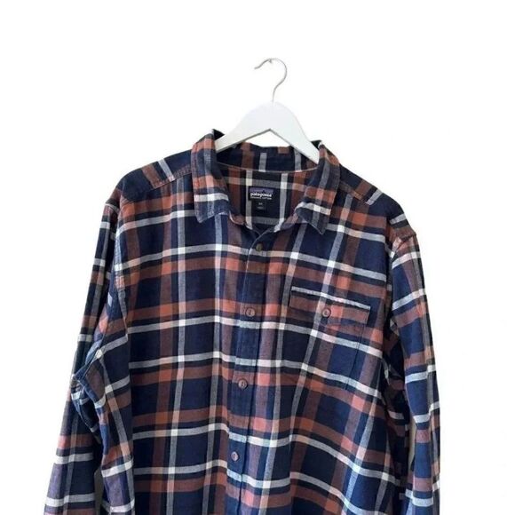 Patagonia Men's Lightweight Fjord Flannel Shirt Organic Cotton Soft Cozy SZ XXL - Picture 5 of 13